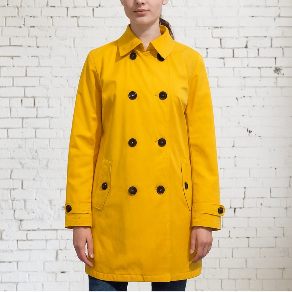 Michael Kors Women’s Vibrant Canary Yellow Double Breasted Trench Coat